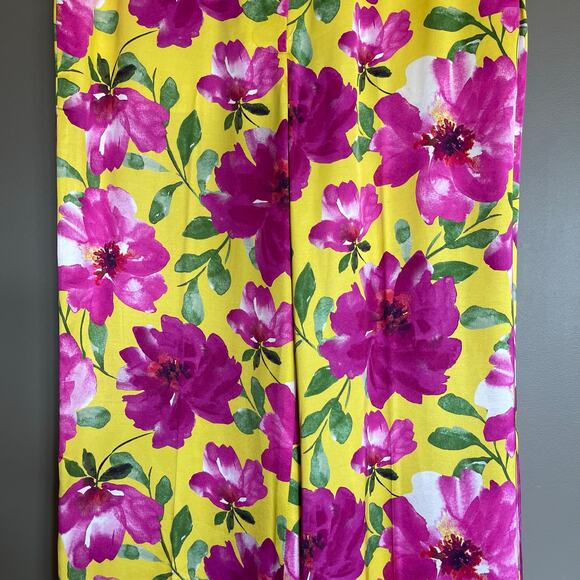 NWT Favorite Daughter Fiona Floral Satin Wide Leg Pants Sz 10 Yellow Pink Floral - Picture 6 of 16
